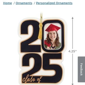 Hallmark 2025 Graduation Ornament - Black and Red